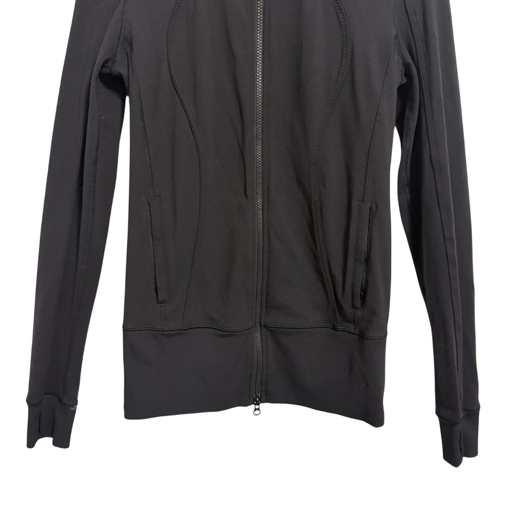 Lululemon Define Jacket Black Full Zip Yoga Slim Fit Size 6 Thumbholes Mock Neck - Picture 5 of 11